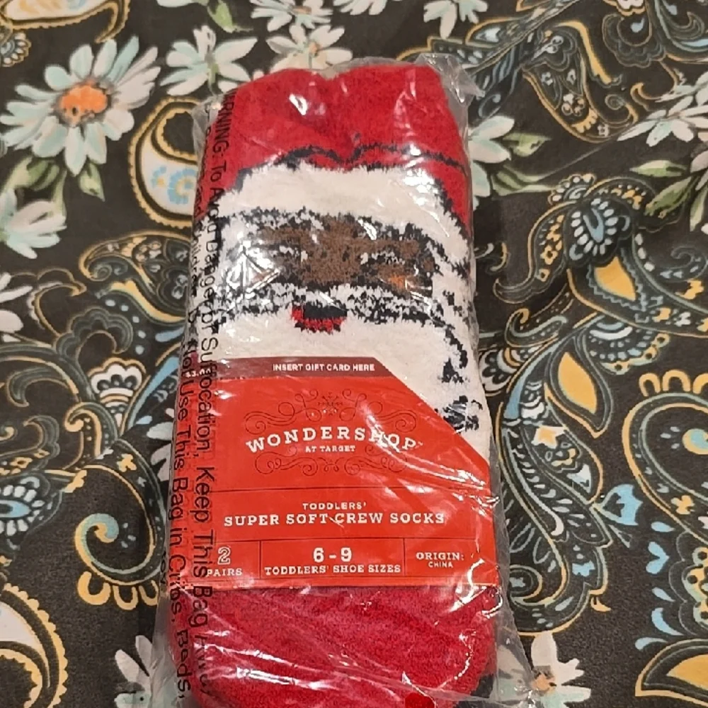 ❤️10/$20 New Wondershop Santa 2 Pack Socks For Toddlers